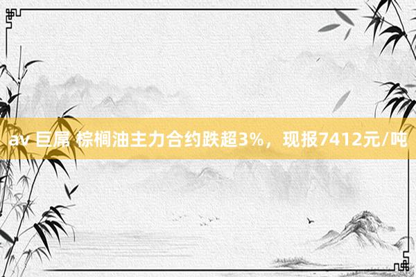 av 巨屌 棕榈油主力合约跌超3%，现报7412元/吨