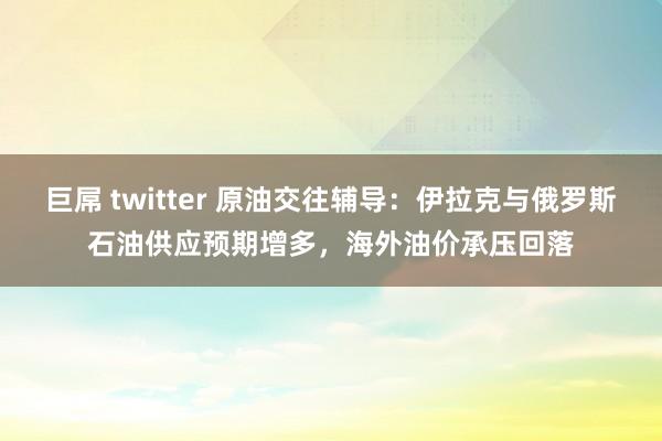 巨屌 twitter 原油交往辅导：伊拉克与俄罗斯石油供应预期增多，海外油价承压回落